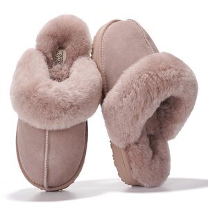 Project Cloud Plush Shearling-Lined Slip-On Slippers — Dusty Pink